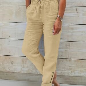 Casual Tan Drawstring Pants